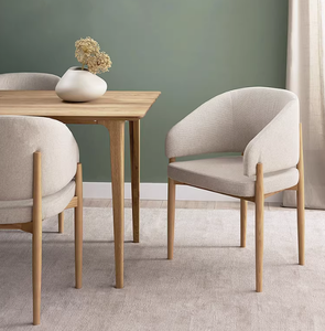 Yüksek kaliteli mobilya kadife Nordic kumaş katı yemek sandalyeleri balkon otel restoran basit Retro ahşap kafe sandalyesi - Product Image 3