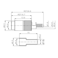 Conector CC4-C-J1.5 con Ventana, Conector Macho CC4 para Cables RG316 y RG174, Suministro del Fabricante