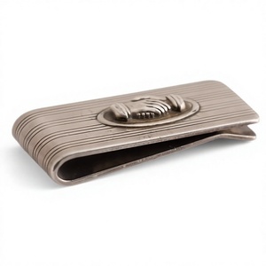 Pince à billets en acier inoxydable doré, porte-monnaie minimaliste en métal, logo personnalisé, cadeau d'affaires, accessoire promotionnel - Product Image 1