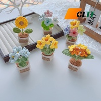 Aimant de réfrigérateur en crochet fait main, motif plante, fleur tricotée mignonne, succulente, autocollant magnétique pour réfrigérateur, décoration bohème pour la maison et la cuisine, fabrication artisanale