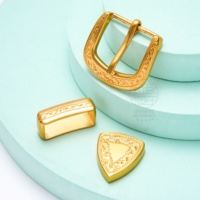 Ensemble de trois boucles de ceinture sculptées - Accessoires de ceinture en alliage de zinc