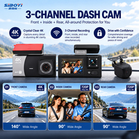 SIBOYI 2.0 İnç IPS Ekran 4K Ultra HD 3 Kanallı Araç Kamerası Dahili WiFi Araç DVR Kaydedici Geniş Açılı Kamera Sürüş İçin