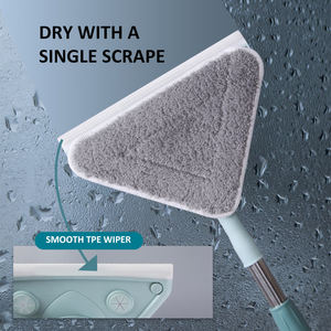 Vadrouille triangulaire <span class=keywords><strong>rotative</strong></span> avec long manche, vadrouille plate en microfibre <span class=keywords><strong>brosse</strong></span> de <span class=keywords><strong>nettoyage</strong></span> <span class=keywords><strong>rotative</strong></span> essuie-glace nettoyeur de vitres - Product Image 3