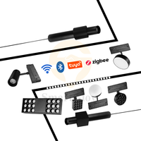 Système d'éclairage sur rail magnétique encastré DC48V pour plafond, éclairage commercial moderne à grille pliante étroite, projecteur LED
