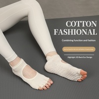 Chaussettes d'été en coton tricotées à bout ouvert pour yoga et pilates, antidérapantes, sans talon, à cinq doigts séparés, style coréen, professionnelles