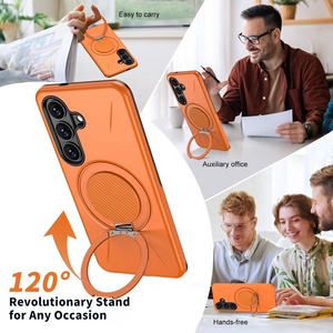 Cover per Telefono 2 in 1 in TPU+PC+Lega di Alluminio con Supporto Rotante a <span class=keywords><strong>O</strong></span>, Compatibile con Ricarica Wireless per <span class=keywords><strong>Samsung</strong></span> S26, S26 Plus, S26 Ultra - Product Image 3