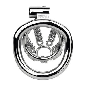 FRRK-313A Hollow Metal Cock Cage Chain Shaped Penis Restriction Chastity Device Cage for Men Long Time <b>Locking</b> Couple BDSM Toys - Product Image 5
