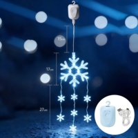 Wiederaufladbare Stern-Weihnachtsbeleuchtung Typ C Aufladung 8 Modi Timer-Funktion Schneeflocken-Lichterkette für Innenraum-Feiertagsdekoration
