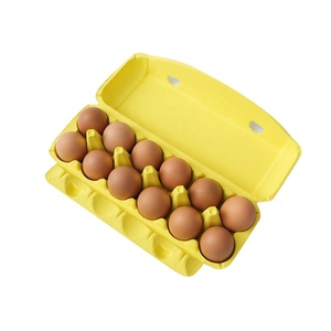 Custom 12 <strong>Cells</strong> Natural Color Paper Pulp <strong>Eggs</strong> Packaging Boxes Carton Tray - Product Image 4