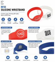 Pulsera de Silicona RFID ISO 1K Impermeable al por Mayor, Pulsera de Goma con Código QR Impreso Personalizado, Control de Acceso para Gimnasios