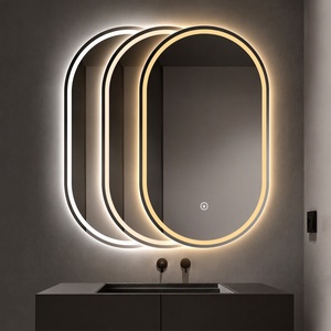 <span class=keywords><strong>Espejo</strong></span> <span class=keywords><strong>de</strong></span> <span class=keywords><strong>Baño</strong></span> Inteligente Ovalado <span class=keywords><strong>de</strong></span> Lujo sin Marco con Iluminación LED, Antivaho y Pantalla Táctil, para Montar en la Pared - Product Image 5