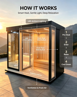 Sauna traditionnel extérieur avec poêle, cabine en bois de pruche, douche à vapeur, combo sauna pour jardin