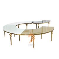 Ensemble de table et de chaises de banquet en acier inoxydable de style européen exclusif transfrontalier, mobilier d'hôtel