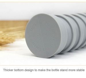 Bouteille pliable portable avec logo personnalisé, gobelet pliable en plastique, bouteille d'eau pliable en silicone pour le camping avec couvercles - Product Image 3