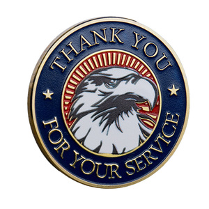 Gedenkmünze mit Aufschrift 'Stock Tribute', Metallhandwerk, amerikanischer Adlerkopf und Flagge, doppelseitig graviert - Product Image 2