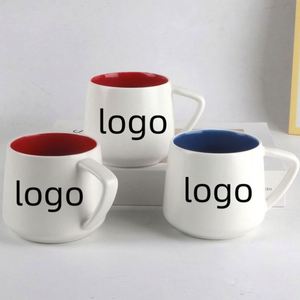 Mug en céramique minimaliste - Tasse à eau de bureau personnalisée avec logo imprimé pour cadeaux d'entreprise d'hôtel et promotion quotidienne - Cadeau léger - Product Image 1