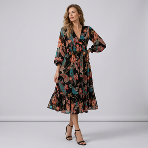 Vestido de Verano con Estampado Floral para Mujer, Estilo Boho Informal para Vacaciones en la Playa, Viajes, Fiestas en el Jardín y Escapadas - Product Image 1