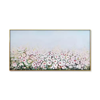 100% fleurs colorées peintes à la main, art fait à la main, art mural encadré, décoration intérieure moderne, toile de peinture à l'huile