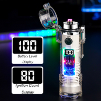 Encendedor Eléctrico USB Multifuncional para Exteriores, Encendedor Recargable de Doble Arco, Tres Modos de Iluminación, Encendedor Impermeable IP56