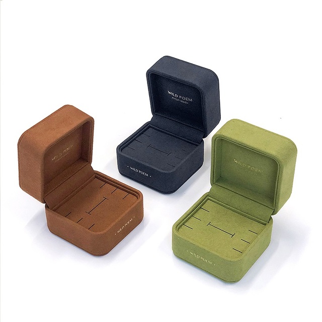 Luxury Ring Box Custom Logo Jgreen Velvet Jewelry Box Velvet Bags Velvet Ring Box for Wedding