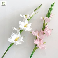 Bunga Gladiolus Anggrek PU Buatan 4 Tangkai Gaya Eropa, Sentuhan Realistis, Dekorasi Rumah & Hotel