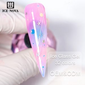 ICE NOVA ICE Glass Gel Polish Série Adhésive Entièrement Transparente Couleurs Claires Adaptées au Printemps Sans HEMA/TPO/HPMA Végétalien Biologique - Product Image 1