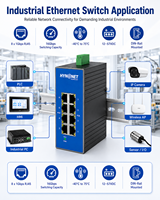 Switch PoE Industrial Hi-Net de 8 Puertos Gigabit Ethernet 10/100/1000Mbps RJ45 para Riel DIN, 12-57VDC, Amplio Rango de Temperatura