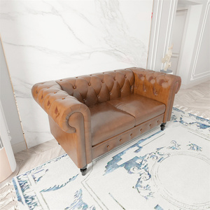 Upholstered Home Loveseat PU Leather Sofas Chesterfield 2 Seater Divan <strong>Couches</strong> - Product Image 3