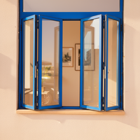 Puertas y Ventanas Plegables de Aluminio Modernas Personalizadas con Doble Vidrio Impermeable para Entrada, Uso en Hoteles y Exteriores