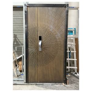 Prima Contemporary Steel Security <strong>Door</strong> Decorative <strong>Entry</strong> <strong>Door</strong> with <strong>Glass</strong> <strong>Insert</strong> for Luxury Villa Entrance - Product Image 3