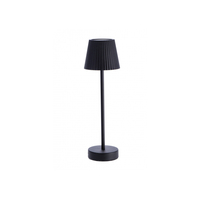 Lampe de table industrielle moderne rechargeable en plastique tactile ronde, modèle Maisy, noire, pour chambre à coucher et chevet