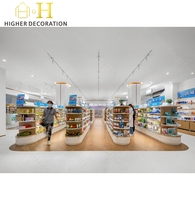 Comptoir d'exposition personnalisé en bois pour pharmacie, présentoir de vente au détail pour vitrine de pharmacie