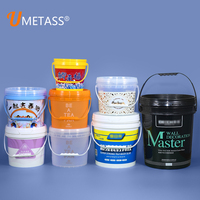 Récipient d'emballage en plastique de qualité alimentaire 4L, tambour de 1 Gallon, joint Gamma, seau de lubrifiant de peinture à l'eau avec couvercles à poignée