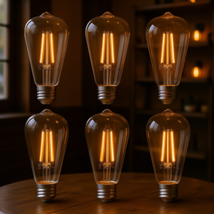 Paquete de 6 Bombillas LED Edison ST19 DB, 7W, 800LM, 2700K, Blanco Cálido, E26, Regulables, Estilo Filamento de PC, Vida Útil de 25000H, AC 110V, Residenciales - Product Image 2
