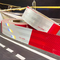 Ruban de sécurité auto-adhésif rétro-réfléchissant rouge MAYSUN DOT-C2 haute visibilité pour la signalisation routière et les panneaux de signalisation