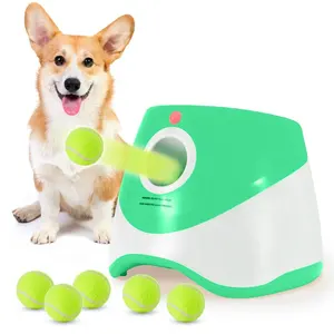Lançador automático de bolas para cães, lançador de bolas de tênis ao ar livre de brinquedo de 10-30 pés