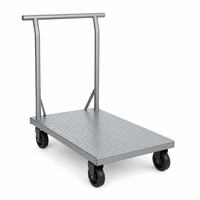 Chariot utilitaire pliable en acier inoxydable à 4 roues certifié NSF, chariot de service commercial pour cuisine, robuste, emballage plat