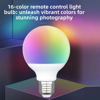 Ampoule LED sept couleurs E27 à vis, RGB, télécommandée, à intensité variable, lumière d'appoint pour photographie, lampe d'ambiance pour chambre, intelligente, CRI 70-80