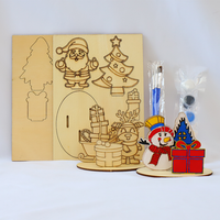 Puzzle en bois Art Déco de Noël et d'anniversaire avec peinture par numéros - Kit cadeau créatif DIY pour enfants et adultes - Activité de vacances