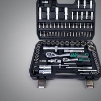 Kit d'outils mécaniques de haute précision 94 pièces, jeu complet de douilles et embouts, clé à cliquet ergonomique pour le démontage de moteurs automobiles