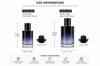 Flacon de parfum rechargeable personnalisé avec boîte cadeau 30ml 50ml Emballage de parfum en verre bleu dégradé