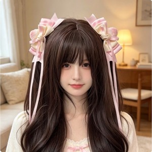 Lindo pasador de pelo con forma de lazo para niña, estilo princesa, delicado accesorio para el cabello, diadema rosa, pasador lateral con cinta. - Product Image 4