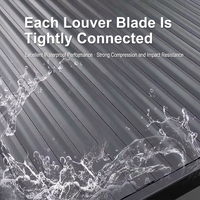 Pergola en alliage d'aluminium pour patio extérieur, auvent rétractable intelligent, résistant au vent, avec lames orientables et éclairage intégré