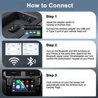 Adaptateur sans fil CarPlay Dongle Apple CarPlay & Android Auto pour convertir le CarPlay filaire et l'Android Auto en version sans fil avec navigation