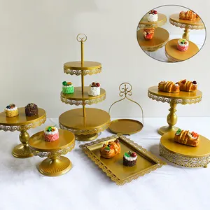 I284 Dessert Table Cake Stand Double Triple Layers Wedding Birthday Party Decoration European Style Cake Plate