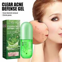 EELHOE Gel de défense contre l'acné à l'aloe vera crème de soin hydratante, apaisante et apaisante contre les imperfections