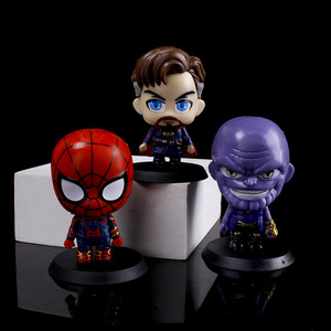 Ensemble de figurines d'action de jouets de dessin animé <span class=keywords><strong>Marvel</strong></span> Iron Spider Man <span class=keywords><strong>Thor</strong></span> en PVC - Accessoires d'ornement pour voiture et bureau avec emballage d'origine - Product Image 2