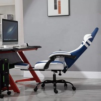 Populaire bleu marine personnalisé support pour ordinateur portable en cuir bureau jeu canapé Gamer e-sports chaise confortable doux jeu chaise de bureau