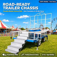 Manège Disco Tagada Portable pour Fêtes Foraines, Plateforme de Danse Mobile Pliable pour Entreprises