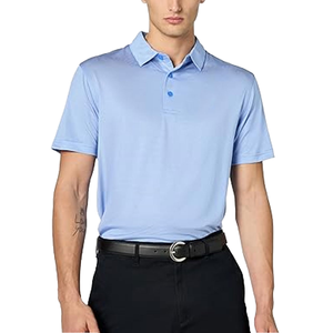 Camiseta de Verano Casual para Hombre, Negra, 100% Algodón, Sólida, Antiarrugas, de Punto, Manga Corta, Corte Regular, Cuello con Botones, Talla 6XL - Product Image 2